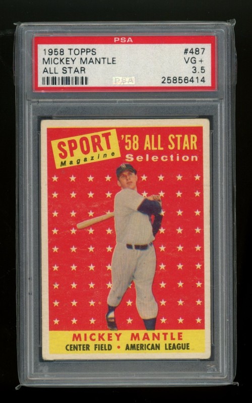 PSA 3.5 1958 Topps Mickey Mantle All Star #487