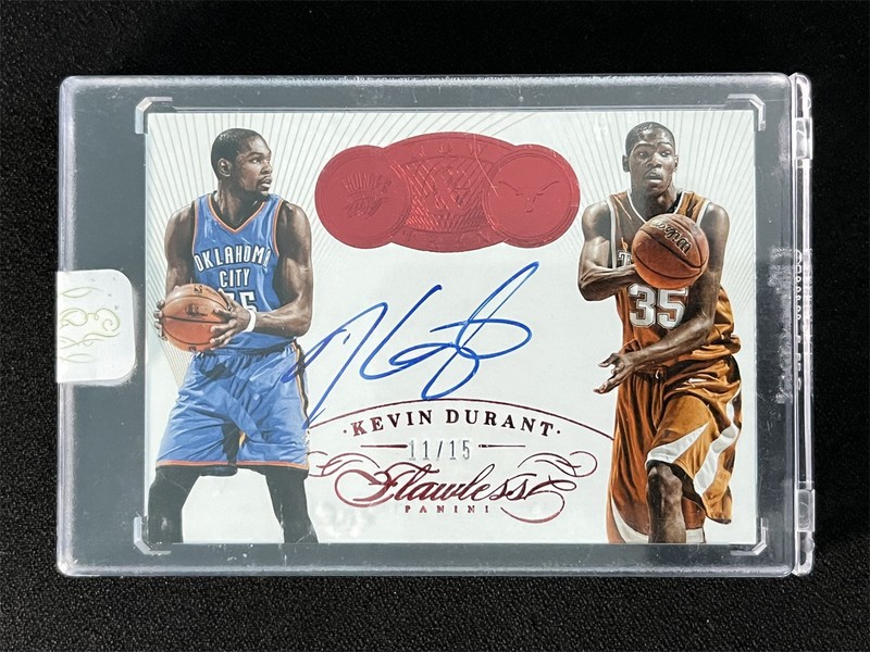 2014-15 Panini Flawless Basketball Kevin Durant #NT-KD Ruby Now & Then Auto /15