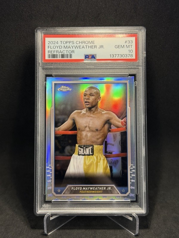 Topps 2024 Chrome Floyd Mayweather Jr. Dilver Refractor #33 PSA 10 Boxing