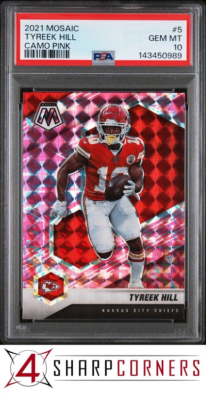 2021 PANINI MOSAIC CAMO PINK PRIZM #5 TYREEK HILL CHIEFS PSA 10