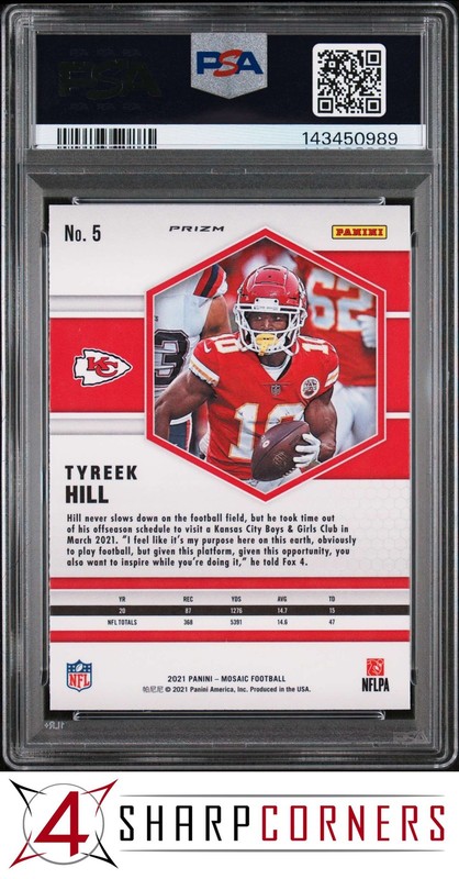 2021 PANINI MOSAIC CAMO PINK PRIZM #5 TYREEK HILL CHIEFS PSA 10 view 2