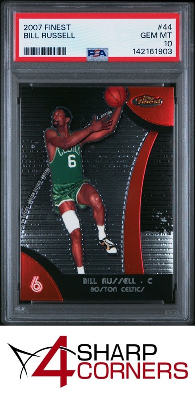 2007 FINEST #44 BILL RUSSELL CELTICS HOF PSA 10 view 1