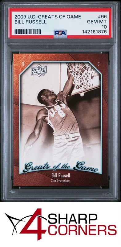 2009 UPPER DECK GREATS OF THE GAME #66 BILL RUSSELL HOF PSA 10
