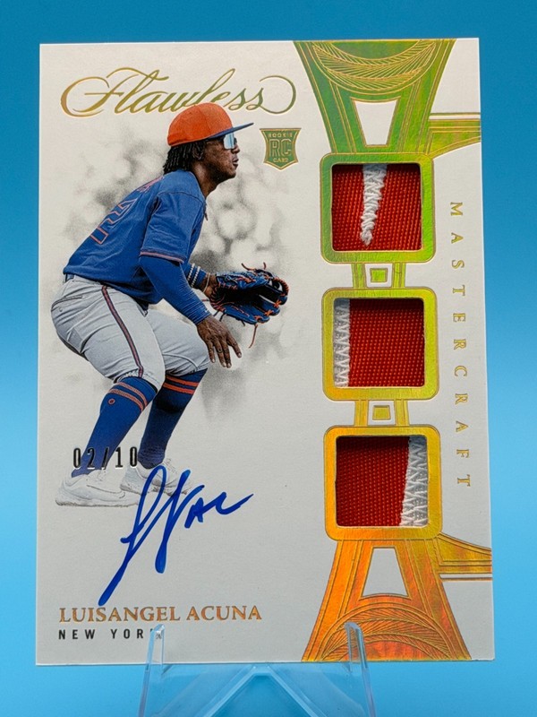 2025 Panini Flawless Luisangel Acuna #MCS-LA Triple Patch Auto 2/10 RC N.Y. Mets