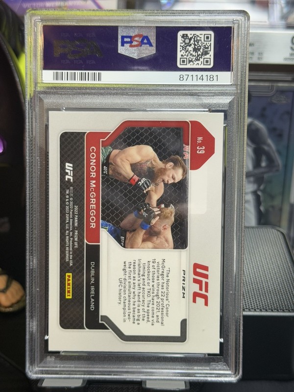 2022 Panini Prizm UFC - Conor McGregor #39 Pink Ice Prizm PSA 9 view 2