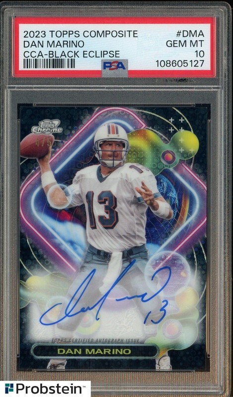 2023 Topps Composite CCA Black Eclipse Dan Marino HOF AUTO 4/5 PSA 10 GEM MINT