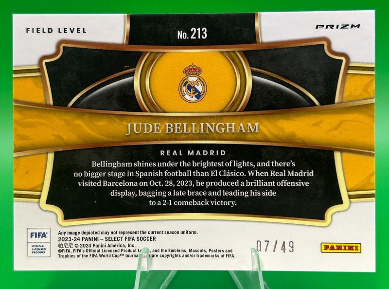 2023-24 Select FIFA Jude Bellingham #213 Field Level Orange Prizm 07/49 !!!!! view 2