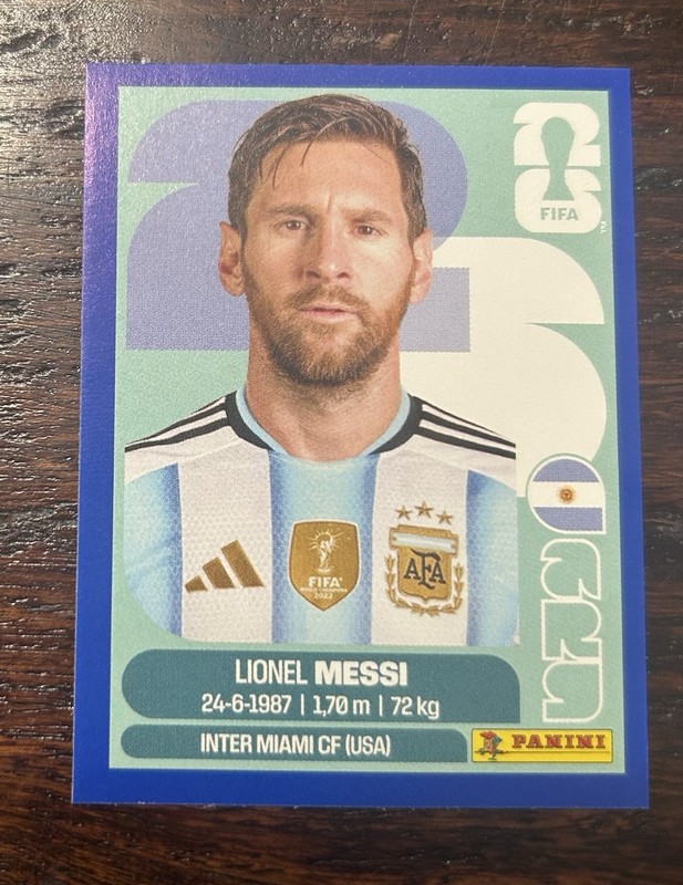 2026 Panini World Cup Sticker Lionel Messi Blue Argentina Inter Miami