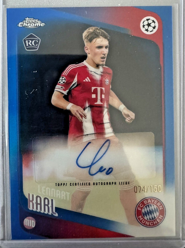 2025/26 Topps UEFA Club Competitions Lennart Karl Rookie Auto #/150