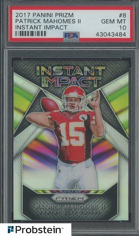 2017 Panini Prizm Instant Impact #8 Patrick Mahomes II RC Rookie PSA 10 GEM MINT