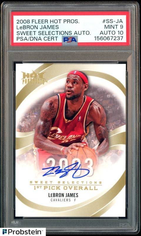 2008 Fleer Hot Prospects Sweet Selections LeBron James /25 PSA 9 PSA/DNA 10 AUTO
