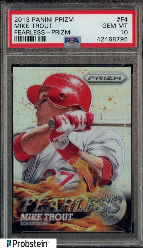 2013 Panini Silver Prizm Fearless #F4 Mike Trout Angels PSA 10 GEM MNT