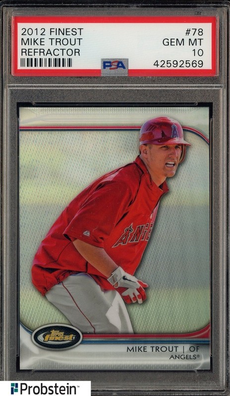 2012 Topps Finest Refractor #78 Mike Trout Angels RC Rookie PSA 10 GEM MINT
