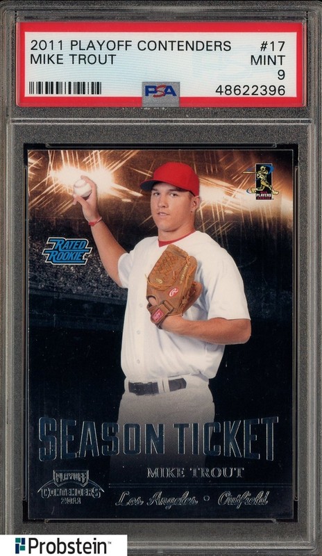 2011 Playoff Contenders #17 Mike Trout Angels RC Rookie PSA 9 MINT