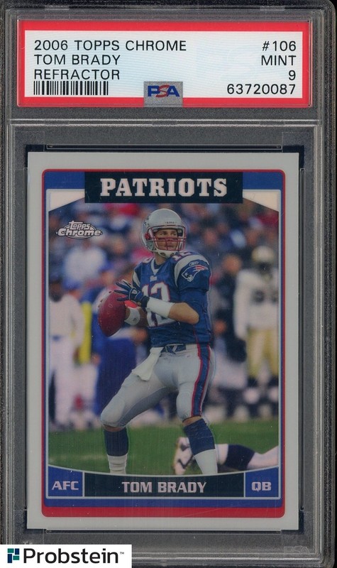 2006 Topps Chrome Refractor #106 Tom Brady New England Patriots PSA 9 MINT
