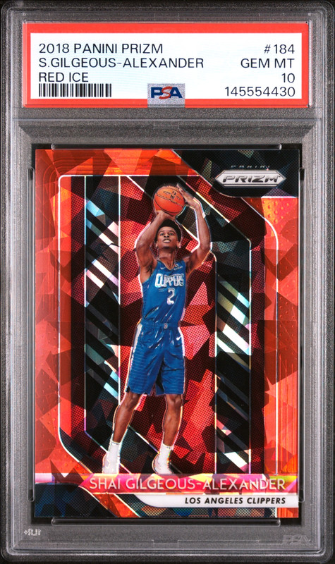SHAI GILGEOUS-ALEXANDER 2018 PRIZM RED ICE RC #184 PSA 10 GEM MINT! SN#145554430