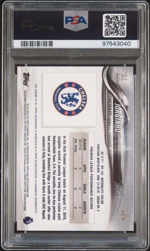 2018 Topps Chrome Premier League - Jorginho Auto Red Wave Refractor /5 Chelsea view 2