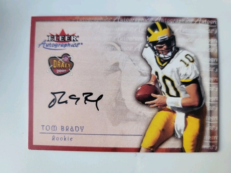 2000 Fleer Autographics Tom Brady Rookie FACSIMILE AUTO Reprint Michigan 