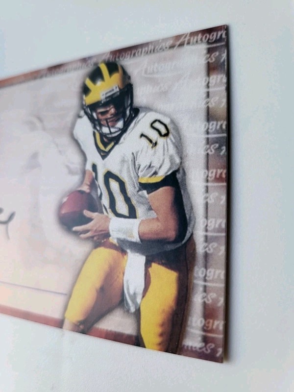 2000 Fleer Autographics Tom Brady Rookie FACSIMILE AUTO Reprint Michigan  view 2