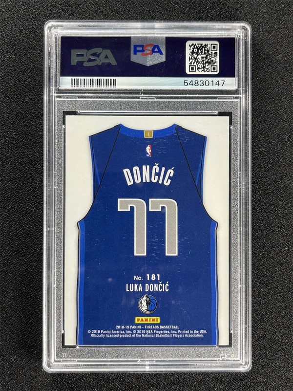 2018-19 Panini Threads Luka Doncic #181 Rookie RC Mavericks PSA 10 Gem Mt view 2