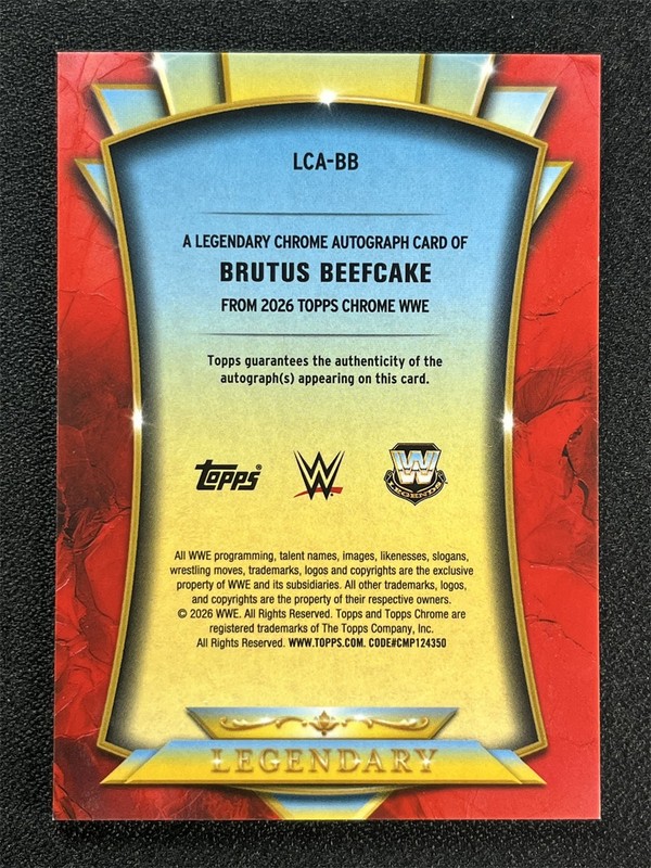 2026 Topps Chrome WWE Brutus Beefcake A Legendary Auto Silver Refractor &05121 view 2