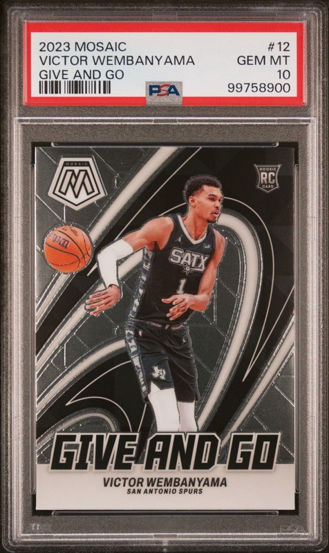 2023 Mosaic Victor Wembanyama Give and Go Rookie Card Spurs Gem MT PSA 10
