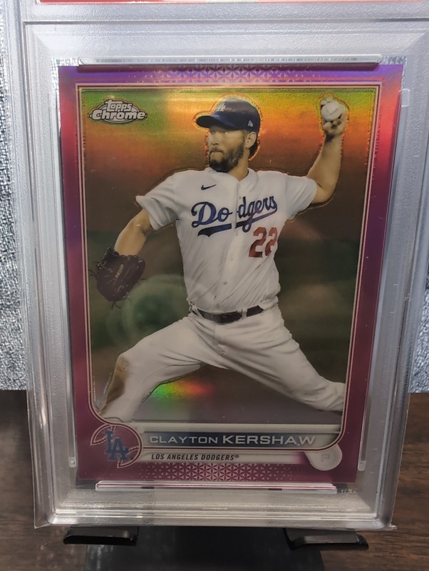 2022 Topps Chrome - Clayton Kershaw - #183 - Pink Refractor - PSA 10 view 2