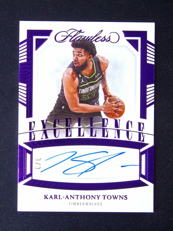 3/3≈1/1 2022-23 Panini Flawless Karl-Anthony Towns Excellence Auto Amethyst