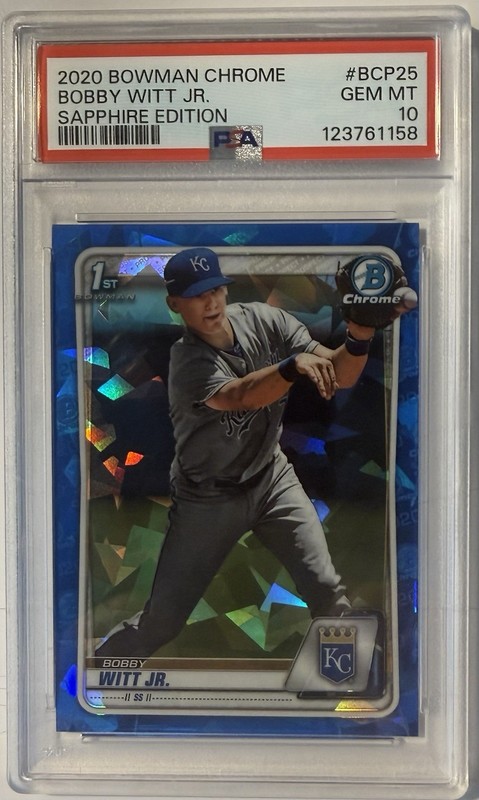 Bobby Witt Jr 2020 Bowman Chrome Sapphire PSA 10