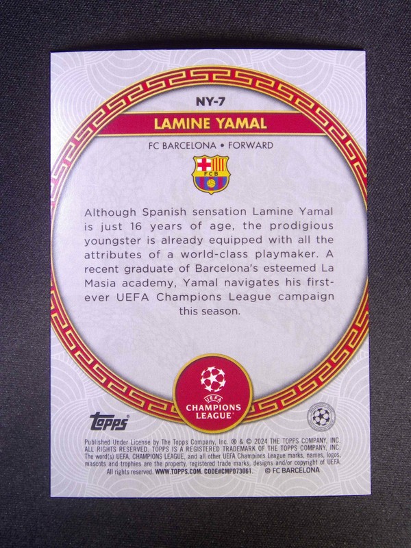 2023-24 Topps Jade UEFA Lamine Yamal #NY-7 RC Rookie Chinese New Year view 2