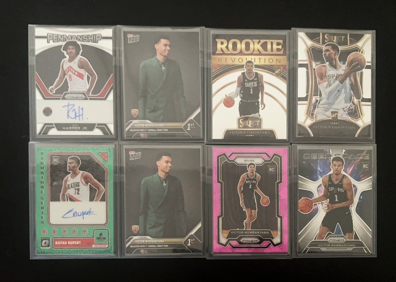 Victor Wembanyama 2023 Prizm Pink Ice Rookie Lot Select RC Topps Now Harper Auto view 2