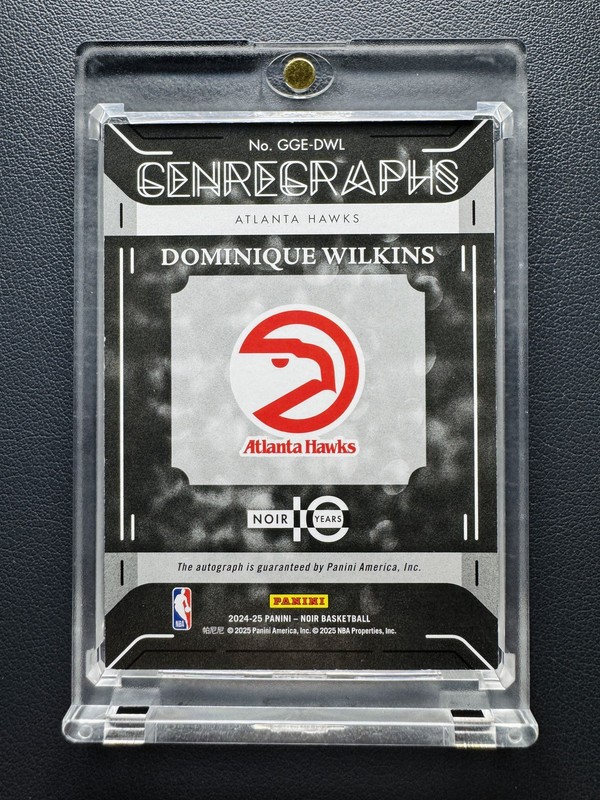 2024-25 Panini Noir Dominique Wilkins Genre Graphs Holo GOLD Auto 5/5≈1/1 view 2