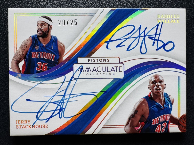 2022-23 Panini Immaculate Rasheed Wallace Jerry Stackhouse Dual Auto /25 SSP