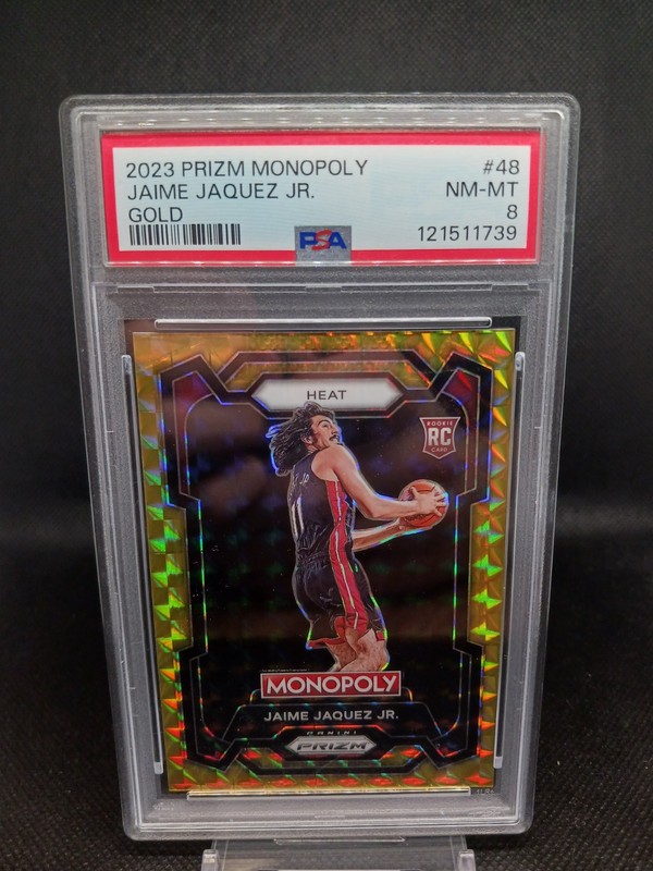 2023-24 Panini Prizm Monopoly Jaime Jaquez Jr. #48 Gold Prizm /49 (RC) Psa 8! SP