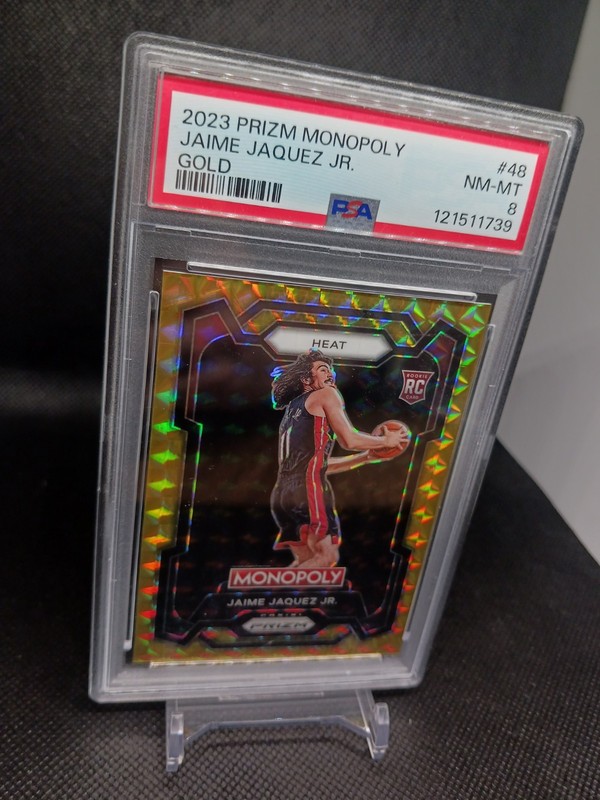 2023-24 Panini Prizm Monopoly Jaime Jaquez Jr. #48 Gold Prizm /49 (RC) Psa 8! SP view 2