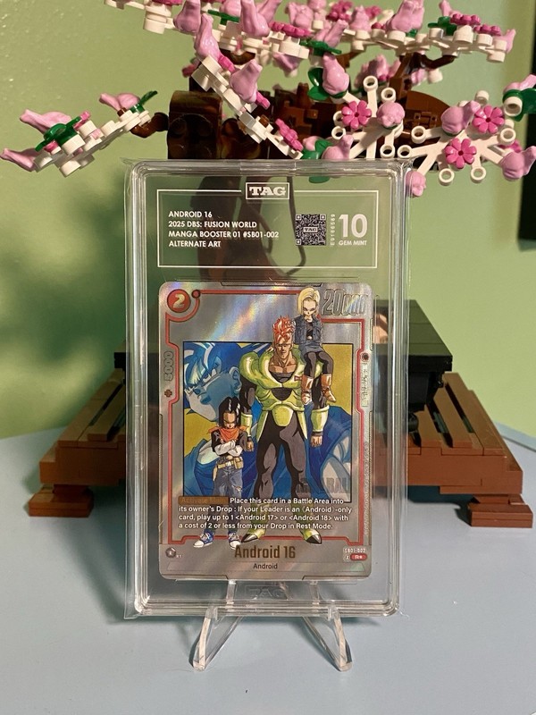 DRAGON BALL SUPER CARD GAME FUSION WORLD SB 01-002 ANDROID 16 TAG 10 ALT ART