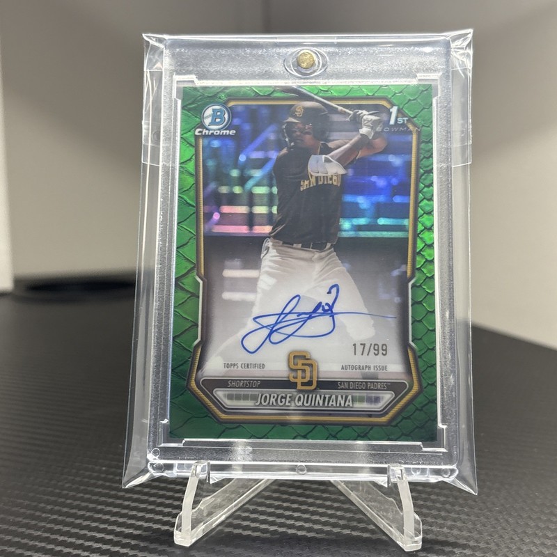 2026 Bowman Chrome Jorge Quintana 1st Bowman Green Reptilian Auto /99 #CPA-10