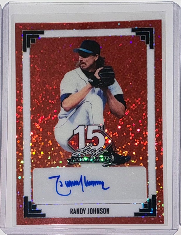 2025 Leaf 15th Anniversary Randy Johnson Auto Autograph Sparkle Orange #d 1/1