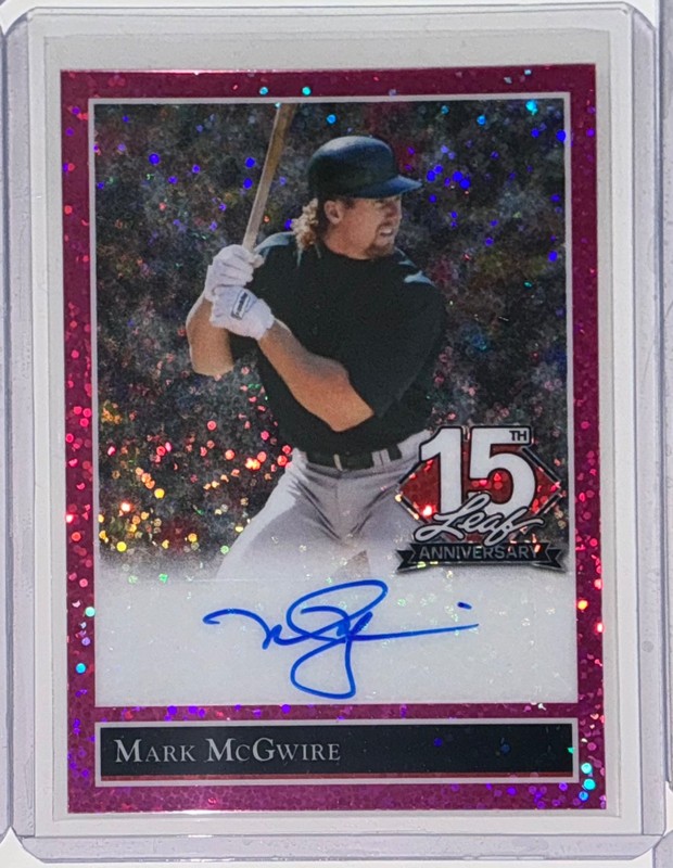 2025 Leaf 15th Anniversary Mark McGwire Auto Autograph Sparkle Pink #d 1/1