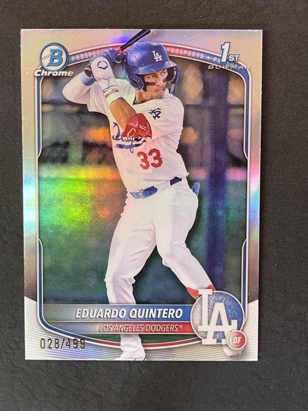 2025 Bowman Chrome 1st Eduardo Quintero Refractor Auto /499 view 1