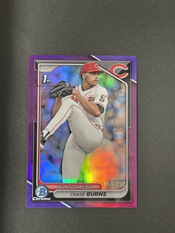 2024 Bowman Chrome Chase Burns 1st Bowman Purple Refractor /250 BDC-55