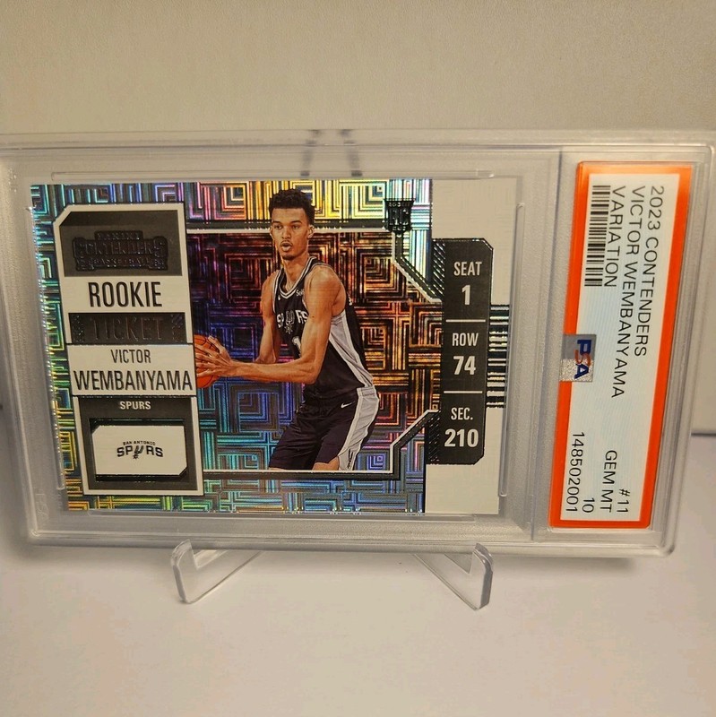 2023-24 Panini Contenders Rookie Ticket Victor Wembanyama Photo Variation PSA 10