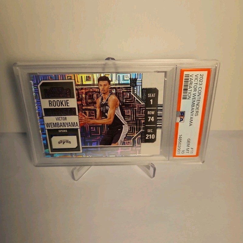 2023-24 Panini Contenders Rookie Ticket Victor Wembanyama Photo Variation PSA 10 view 2