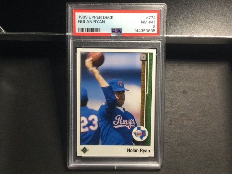 1989 Upper Deck #774 Nolan Ryan Baseball Card PSA 8 Near Mint-Mint