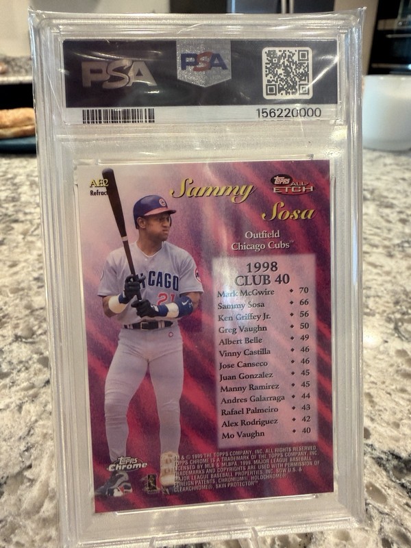 1999 Topps Chrome - All-Etch Sammy Sosa #AE2 Refractor PSA 9 view 2