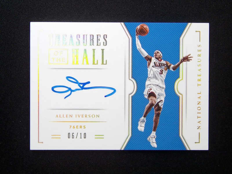 2018-19 Panini National Treasures Allen Iverson Hall Of Fame Auto Gold /10