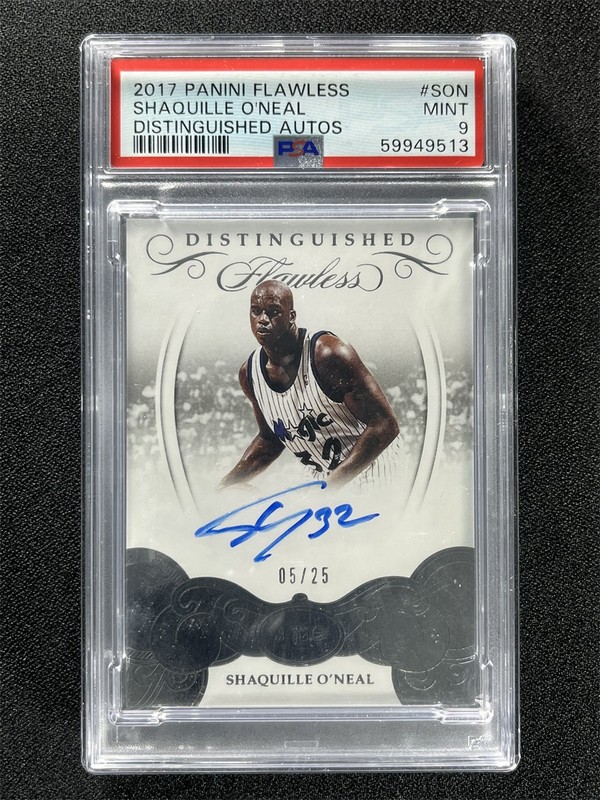 2017-18 Panini Flawless Shaquille O'Neal Distinguished Auto /25 PSA 9 POP 1