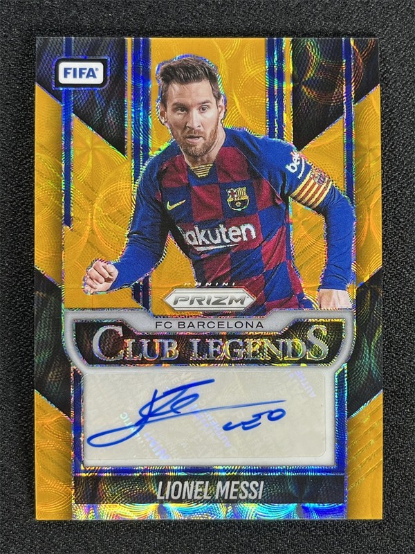 1/10 ! 2025-26 Panini Prizm FIFA Lionel Messi Gold Choice Club Legends Auto