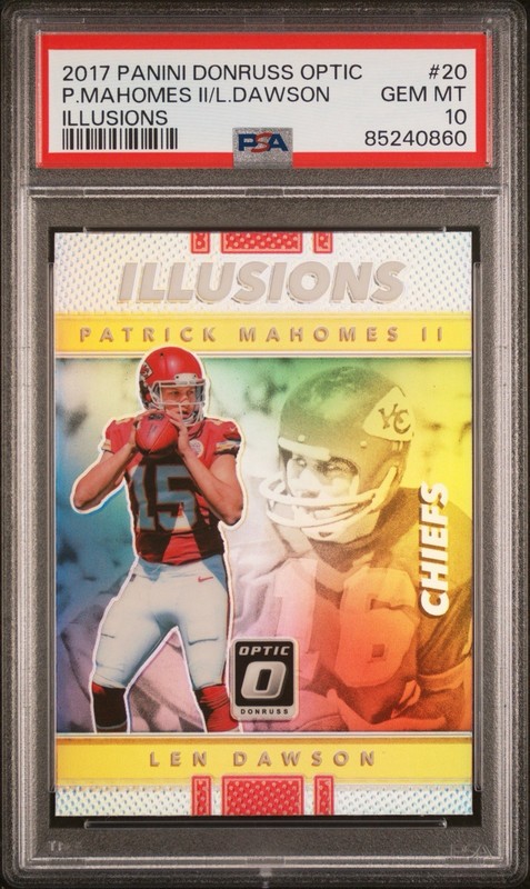 2017 DONRUSS OPTIC ILLUSIONS #20 PATRICK MAHOMES RC KC CHIEFS PSA 10 GEM MT