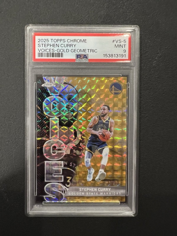 2025-26 Topps Chrome Voices Stephen Curry #VS-5 Gold Geometric 30/50 PSA 9 
